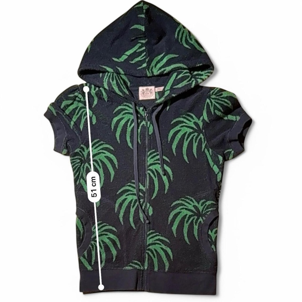 Y2K Juicy Couture terrycloth set navy and green palm tree print small - Picture 5 of 5